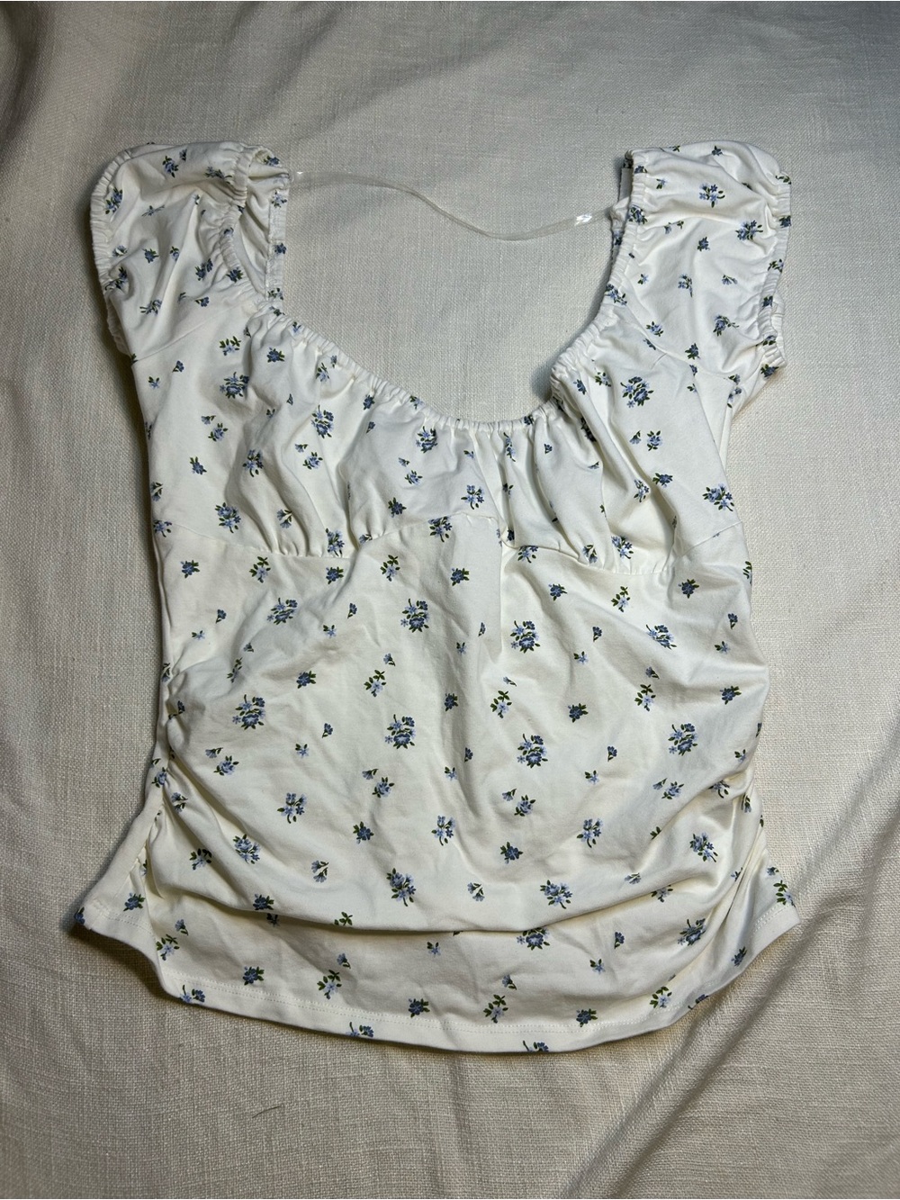 wild fable White Camisole with Blue Floral Print